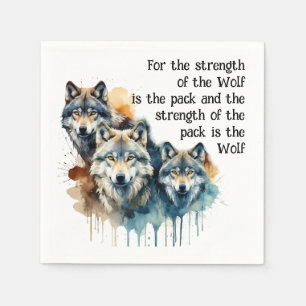 Custom Name Inspirational Wolf Quote Strength Pack Napkin