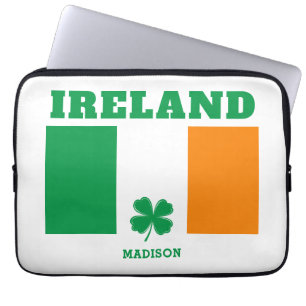 Custom Name Ireland Laptop Sleeve