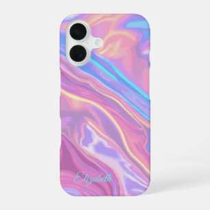 Custom Name Iridescent iPhone 16 Case