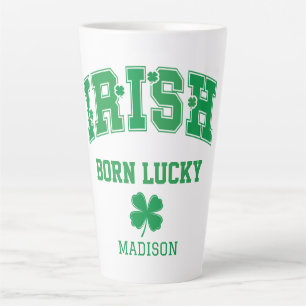 Custom Name Irish Born Lucky Latte Mug