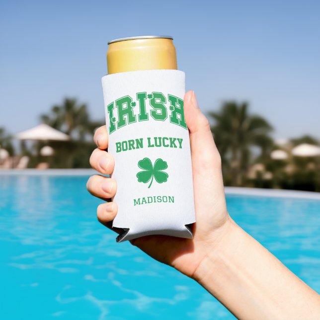 Custom Name Irish Born Lucky Seltzer Can Cooler (In Situ Pool)