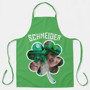 Custom Name Irish clover photo St Patricks Day Apron