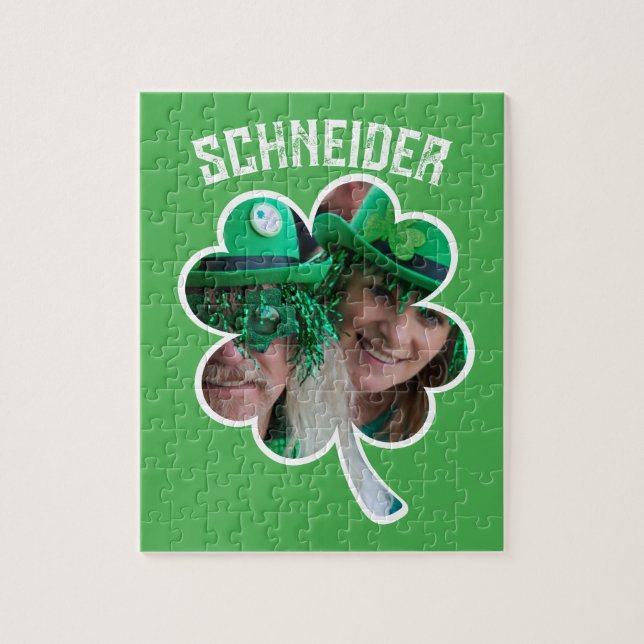 Custom Name Irish clover photo St Patricks Day Jigsaw Puzzle (Vertical)