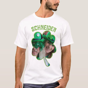 Custom Name Irish clover photo St Patricks Day T-Shirt