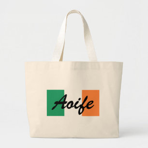Custom Name Irish Flag jtcnt Large Tote Bag