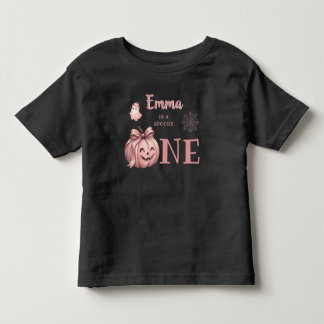 Custom Name is a Spooky One Cute Pinkoween Toddler T-Shirt