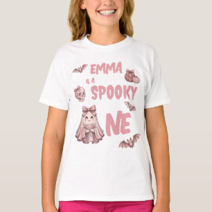Custom Name is a Spooky One Pinkoween Girl T-Shirt