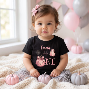 Custom Name is a Spooky One Pinkoween Girl T-Shirt