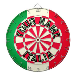 CUSTOM NAME ITALIA Classic Chequered Pattern ITALY Dartboard