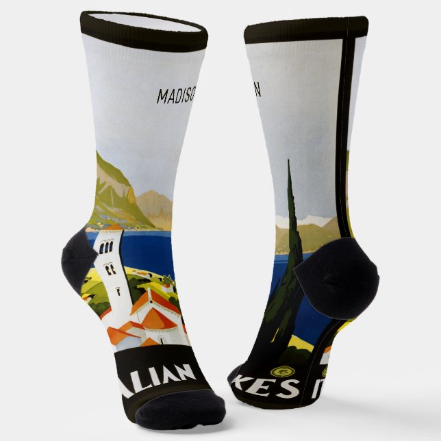 Custom Name Italian Lakes Socks (Angled)