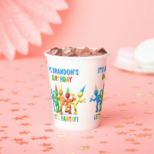 Custom Name It's My Birthday! Let's Partay! Paper Cups
