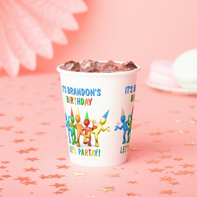 Custom Name It's My Birthday! Let's Partay! Paper Cups (Insitu)
