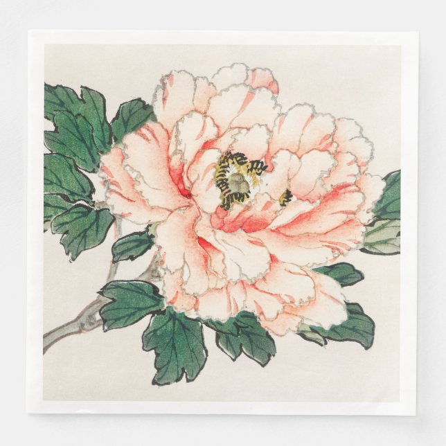 CUSTOM NAME JAPANESE PRINT FLOWERS. NAPKIN (Front)