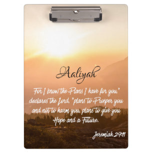 Custom Name - Jeremiah 29:11 Sunrise Clipboard