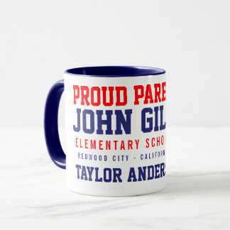 Custom Name John Gill Proud Parent Blue Mug