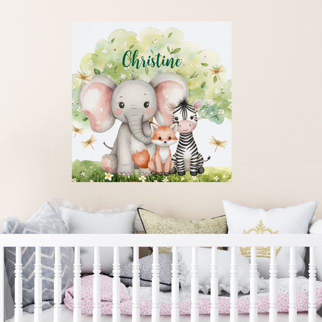 Custom Name Jungle Animals Dragonfly Poster (Creator Uploaded)