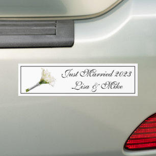 Custom Name Just Married Bumper Sticker