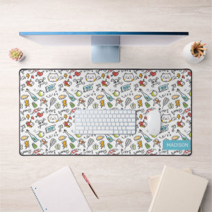 Custom Name Kawaii Pattern Desk Mat