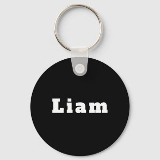 Custom Name Keychain black white - Liam