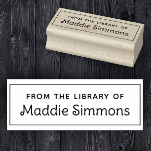 Custom Name Kids Book From The Library of Rubber Stamp