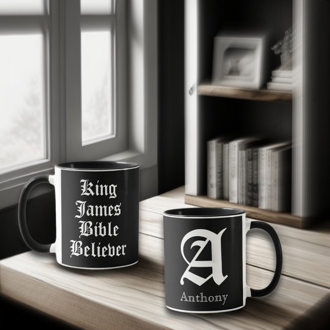 Custom Name King James Bible Believer Christian  Mug (Creator Uploaded)