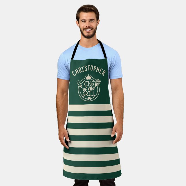 Custom Name King of the Grill Apron (Worn)