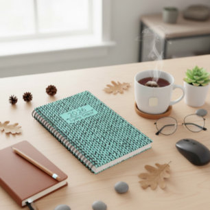 Custom Name Knit Turquoise Planner