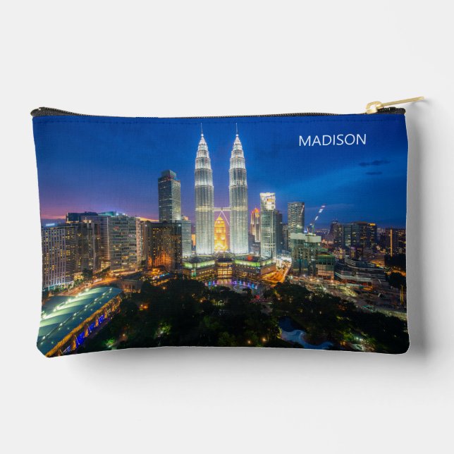 Custom Name Kuala Lumpur Malaysia Accessory Pouch (Back)