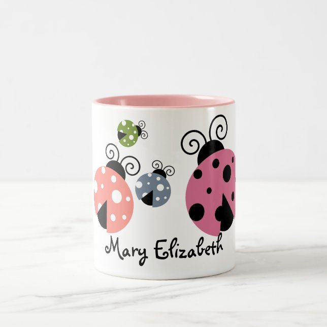 Custom Name Ladybug Coffee mug (Center)