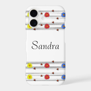 Custom Name Ladybugs Music Notes iPhone X Case