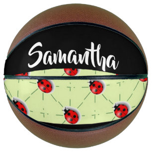 Custom name ladybugs pattern basketball