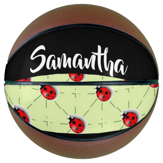 Custom name ladybugs pattern basketball (Front)