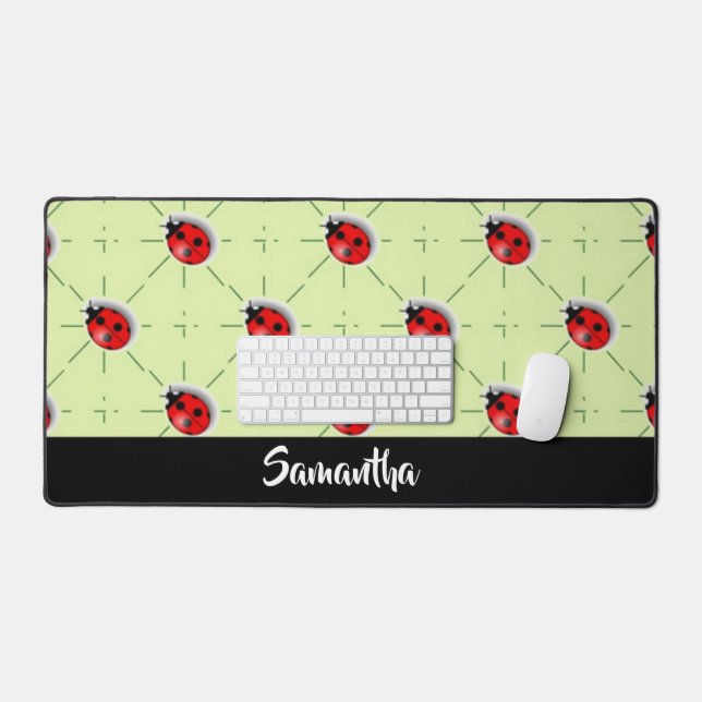 Custom name ladybugs pattern desk mat (Keyboard & Mouse)