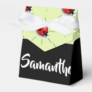 Custom name ladybugs pattern favour box