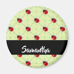 Custom name ladybugs pattern magnet
