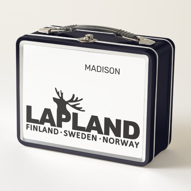 Custom Name LAPLAND Metal Lunch Box (Front)
