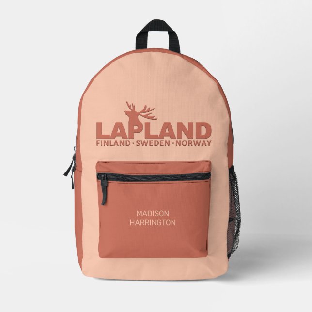 Custom Name LAPLAND Printed Backpack (Front)