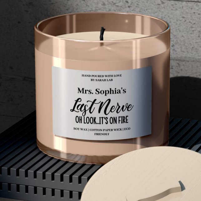 Custom Name Last Nerve Candle Label Sticker (Creator Uploaded)