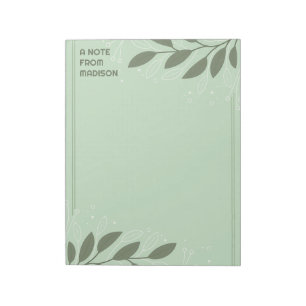 Custom Name Leafy Frame Notepad