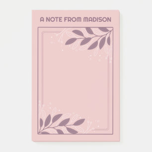 Custom Name Leafy Frame Post-it Notes