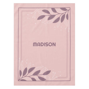 Custom Name Leafy Frame Tablecloth