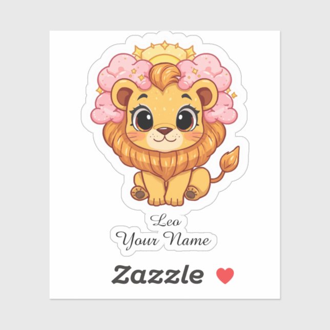 Custom Name Leo Celestial Zodiac Sticker Gift (Sheet)