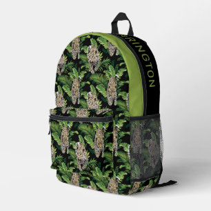 Custom Name Leopard Pattern Printed Backpack