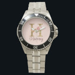 Custom Name Letter H Gold Foil Blush Pink Roses Watch<br><div class="desc">Custom Name Letter H Gold Foil Blush Pink Roses design showcases a romantic floral monogram with a soft golden glow—ideal for elegant name personalisation,  heartfelt occasions,  and feminine flair. Click 'Personalise' to add your name or a loved one’s.</div>
