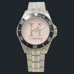 Custom Name Letter H Gold Foil Blush Pink Roses Watch<br><div class="desc">Custom Name Letter H Gold Foil Blush Pink Roses design showcases a romantic floral monogram with a soft golden glow—ideal for elegant name personalisation,  heartfelt occasions,  and feminine flair. Click 'Personalise' to add your name or a loved one’s.</div>
