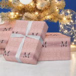 Custom Name Letter Rose Gold Wrapping Paper<br><div class="desc">Personalised Wrapping Paper with Monogram Name Text Rose Gold Blush Glitter Sparkly Gift - Your Birthday - Anniversary or Wedding Gifts / Suppliest - Add Your Letter / Name - Text or Remove - Make Your Special Gift - Resize and move or remove and add text / elements with Customisation...</div>