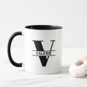Custom Name Letter 'V' Mug
