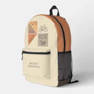 Custom Name Life is a Crazy Ride Printed Backpack