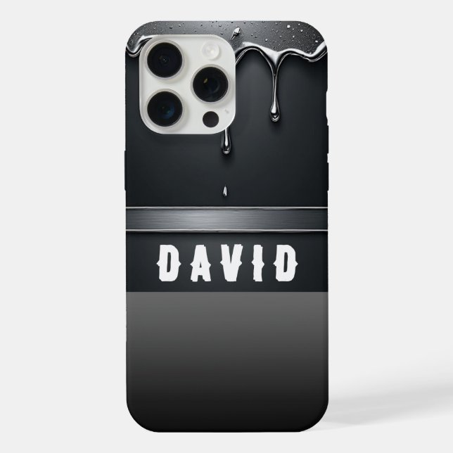 ✨ Custom Name Liquid Flow Dripping Paint Aesthetic iPhone Case (Back)