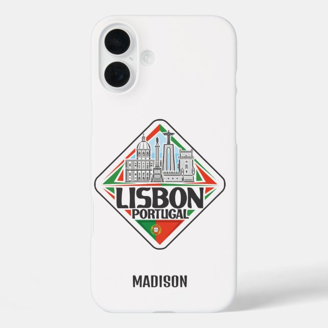 Custom Name Lisbon Portugal Case-Mate iPhone Case (Back)
